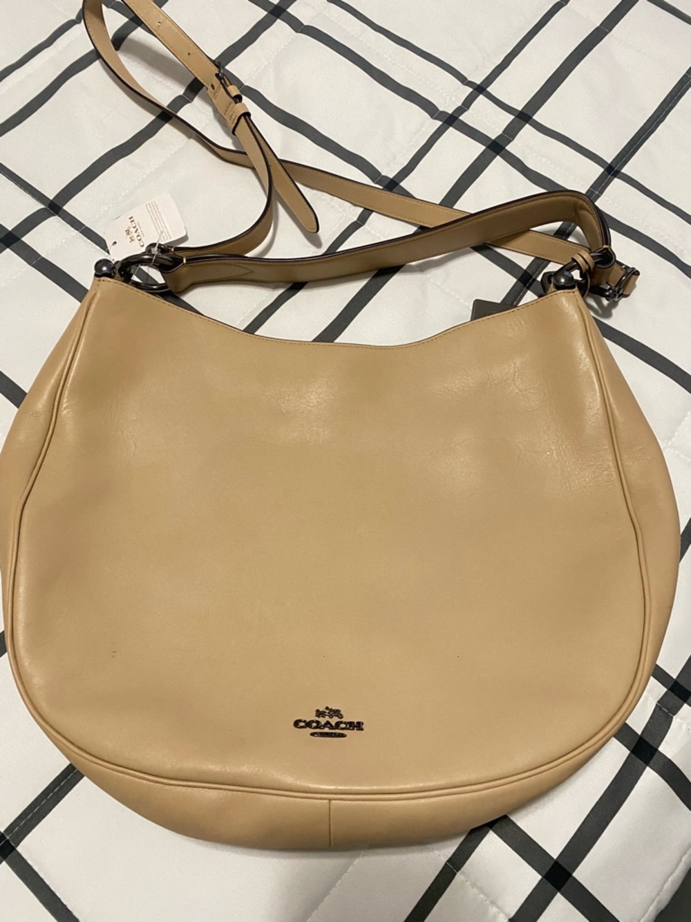 COACH Beachwood Beige Leather Snap NOMAD Hobo Shoulder Bag Purse #36026 - Picture 16 of 16